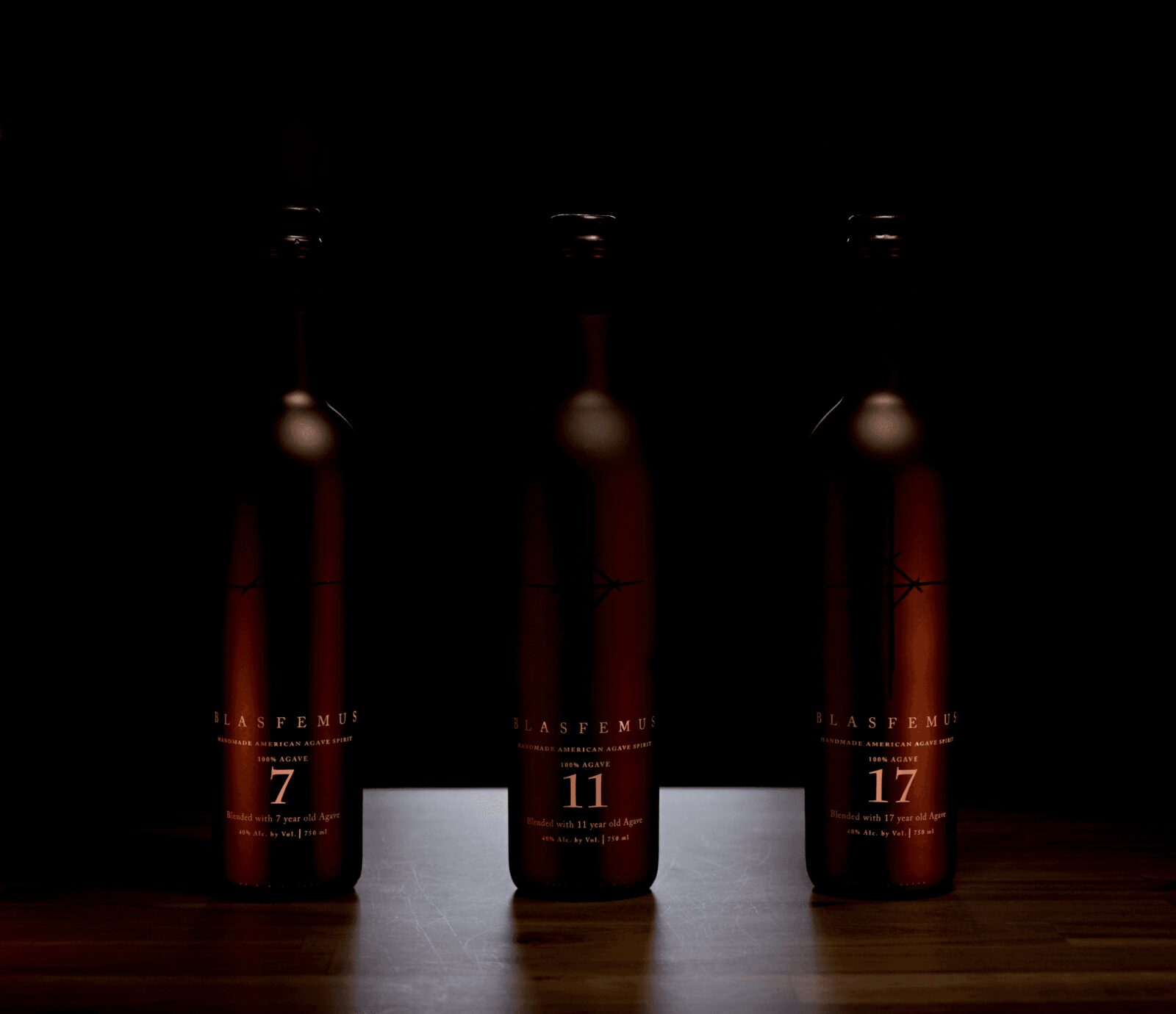 Three expressions of Blasfemus poured for a guided tasting in Roma, Texas